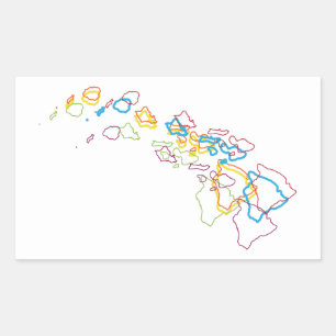 Sticker Rectangulaire flou de la fierté hawaïenne