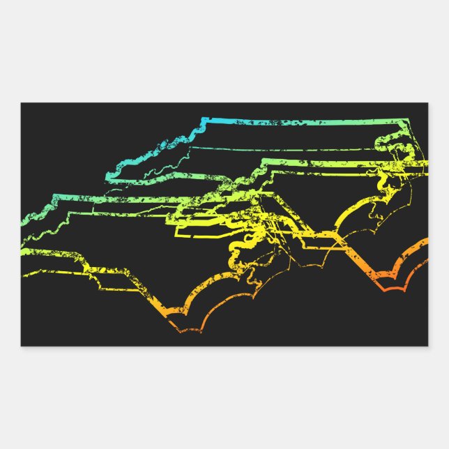 Sticker Rectangulaire flou de refroidissement de la Caroline du nord (Devant)