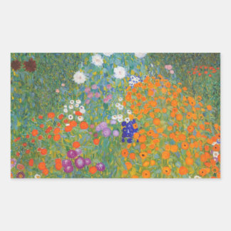 Sticker Rectangulaire Flower Garden by Gustav Klimt