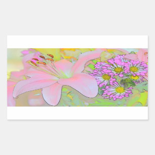 Sticker Rectangulaire Flowers Colourful
