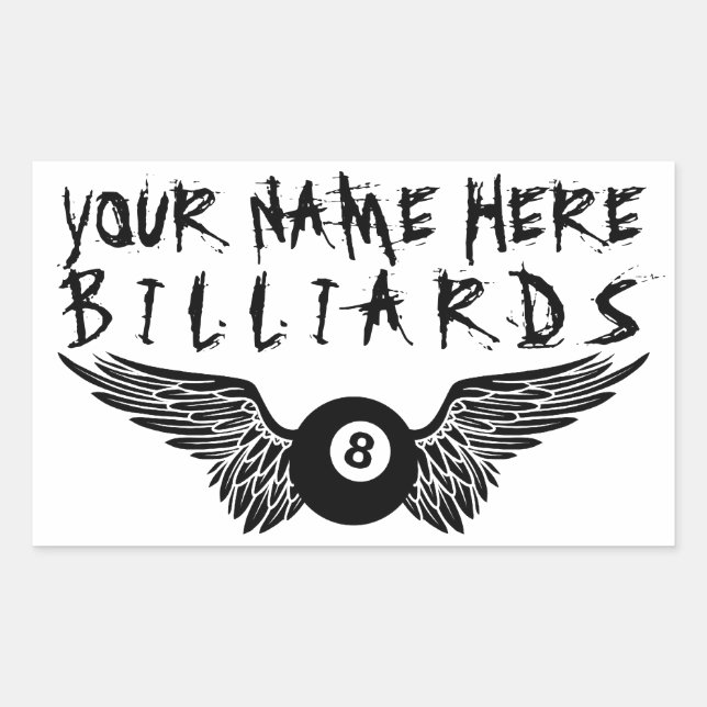 Sticker Rectangulaire flying eightball billiards (Devant)