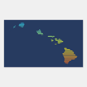 Sticker Rectangulaire fondu de refroidissement hawaii
