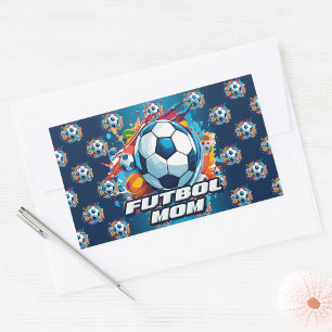 Sticker Rectangulaire Football Maman Motif de balle de football