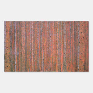 Sticker Rectangulaire Forêt de sapins de Gustav Klimt Tannenwald Arbres