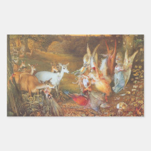 Sticker Rectangulaire Forêt enchantée par l'artiste John Anster Fitzgera