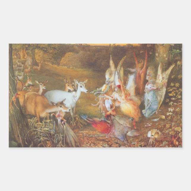 Sticker Rectangulaire Forêt enchantée par l'artiste John Anster Fitzgera (Devant)