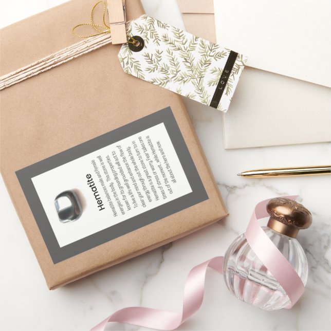 Sticker Rectangulaire Forfait Hematite Quartz Crystal Signification Bijo (Cadeaux)