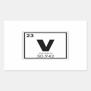 Sticker Rectangulaire Formule chimique du symbole du vanadium