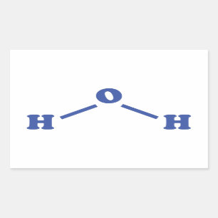 Sticker Rectangulaire Formule chimique moléculaire de l'eau