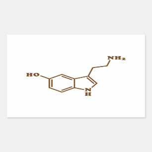 Sticker Rectangulaire Formule chimique moléculaire de sérotonine