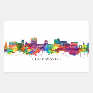 Sticker Rectangulaire Fort Wayne Indiana Skyline