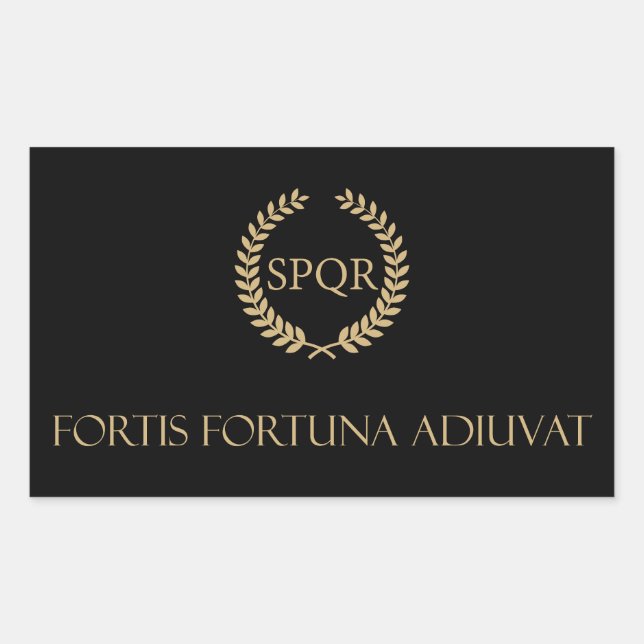 Sticker Rectangulaire Fortis Fortuna Adiuvat - Fortune favorise les cour (Devant)