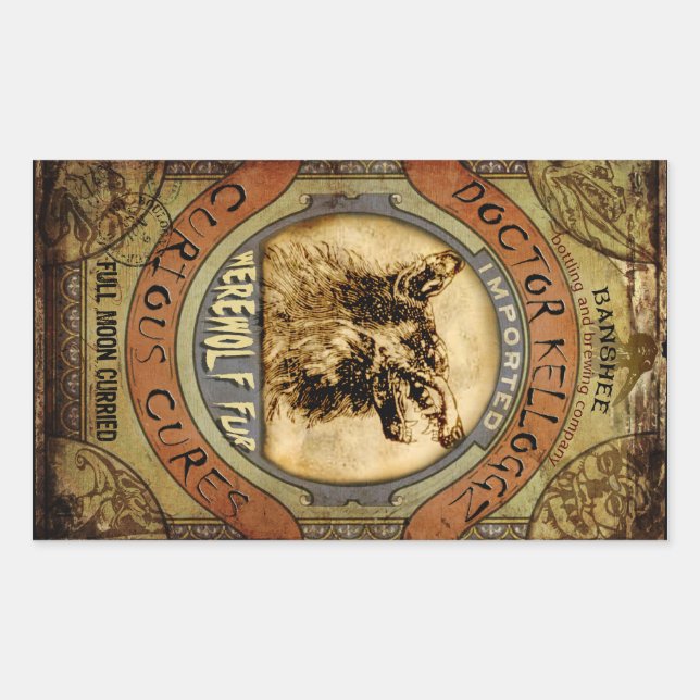 Sticker Rectangulaire Fourrure Werewolf (Devant)