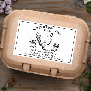 Sticker Rectangulaire Foyer Familial OEufs Frais Personnalisés