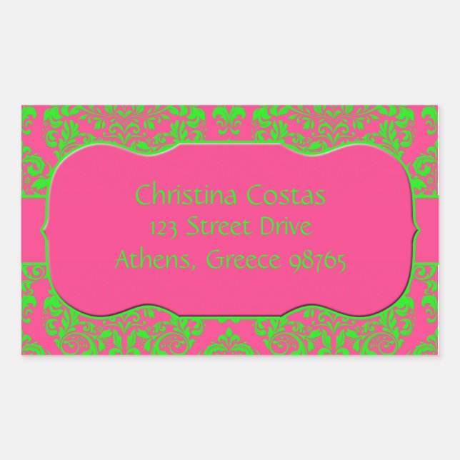 Sticker Rectangulaire Framboise et citron vert (Devant)