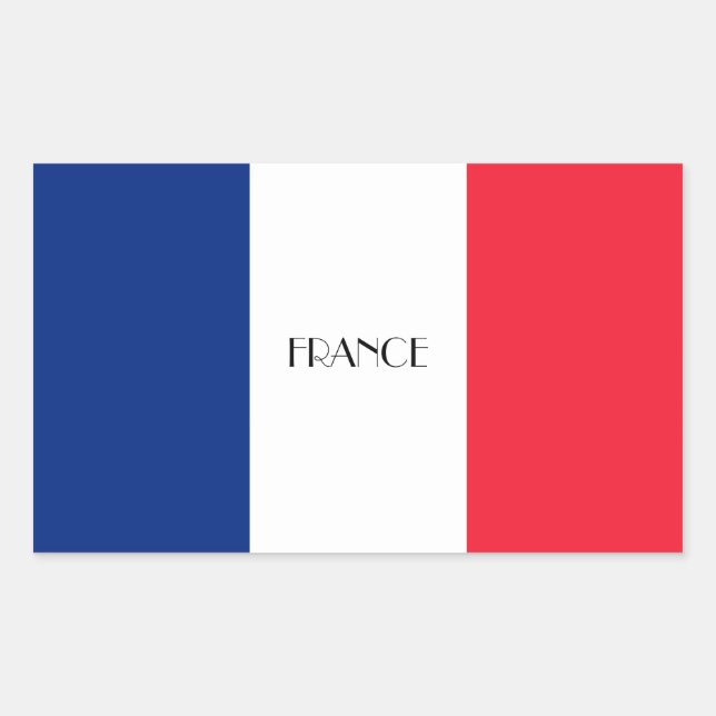 Sticker Rectangulaire FRANCE : Drapeau de France (Devant)