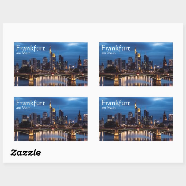 Sticker Rectangulaire Francfort-sur-le-Main (Feuille)