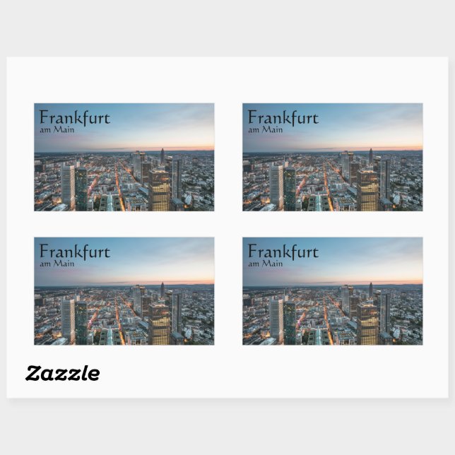Sticker Rectangulaire Francfort-sur-le-Main (Feuille)