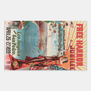 Sticker Rectangulaire Free Harbour Jubilee, Los Angeles et San Pedro.