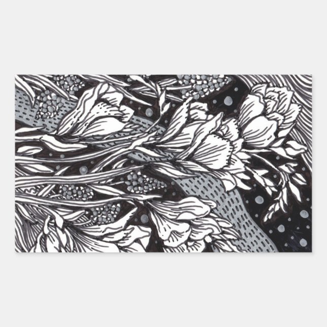 Sticker Rectangulaire Freesias (Devant)