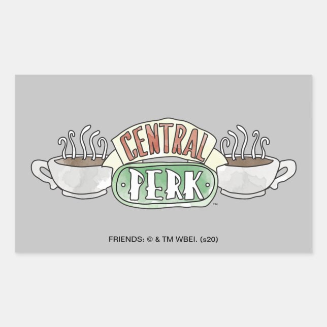 Sticker Rectangulaire FRIENDS™| Logo Central Perk Watercolor (Devant)