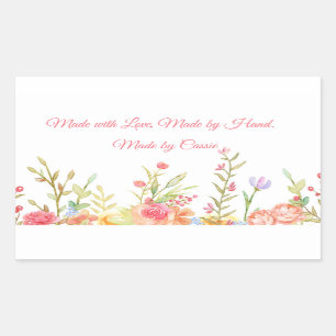 Sticker Rectangulaire Frontière florale faite à la main