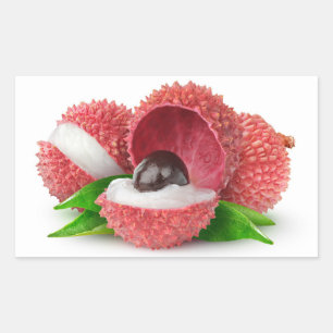 Sticker Rectangulaire Fruits de litchee coupés