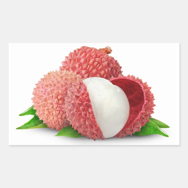 Sticker Rectangulaire Fruits de litchee pelés (Devant)