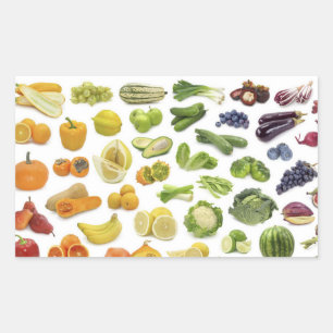 Sticker Rectangulaire Fruits et Légumes !