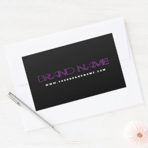 Sticker Rectangulaire Fuchsia Black Modern Grunge Nom de la marque