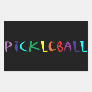 Sticker Rectangulaire Fun Colorful Pickleball Lettres Design