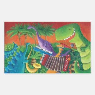 Sticker Rectangulaire Funky Dinosaur