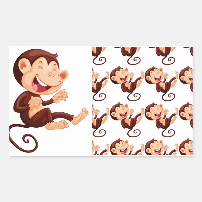 Sticker Rectangulaire Funny Motif animal singe (Devant)