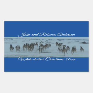 Sticker Rectangulaire Funny Whitetail Deer Christmas