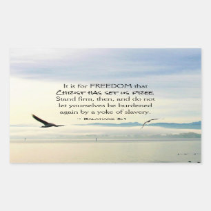 Sticker Rectangulaire Galates 5:1 Pour la LIBERTÉ Christ nous a libérés