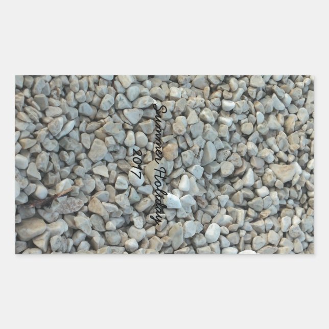 Sticker Rectangulaire Galets sur Beach Stone Photographie (Devant)