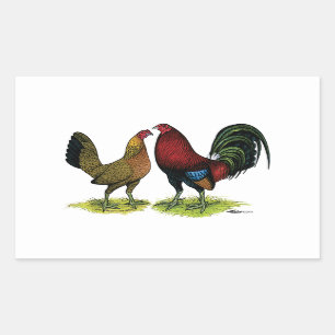 Sticker Rectangulaire Gamefowl Pair