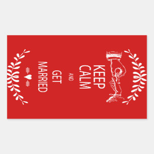 Sticker Rectangulaire GARDE vintage CALME SE MARIER