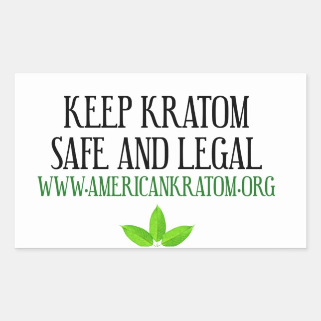 Sticker Rectangulaire Garder Kratom légal et sécuritaire (Devant)