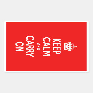 Sticker Rectangulaire Gardez le calme et gardez le rouge
