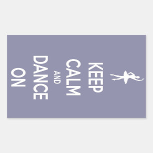 Sticker Rectangulaire Gardez le calme et la danse sur Lavender