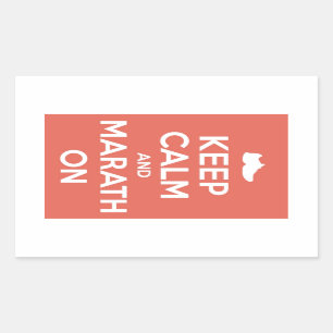 Sticker Rectangulaire Gardez le calme et le marathon