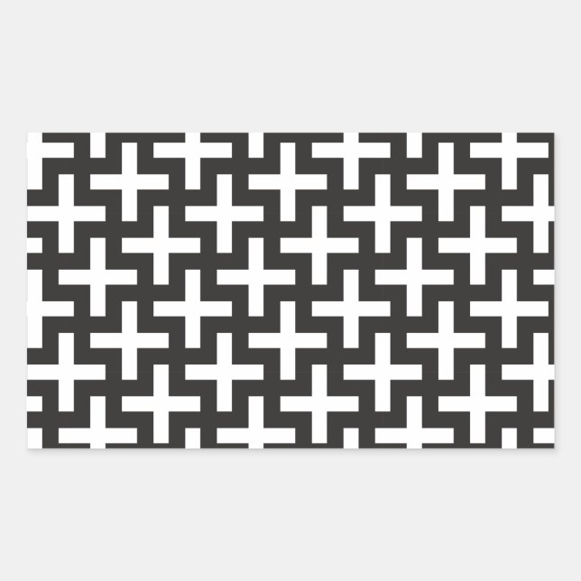 Sticker Rectangulaire Géométrie noir et blanc (Devant)