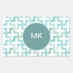 Sticker Rectangulaire Géométrique vert de Seafoam