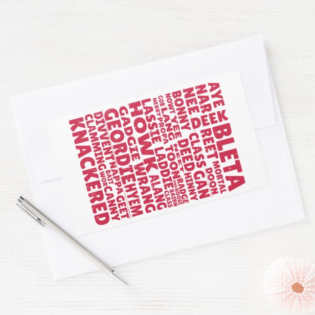 Sticker Rectangulaire Geordie slang (Enveloppe)