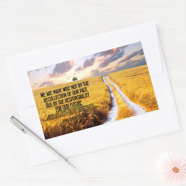 Sticker Rectangulaire George Bernard Shaw Citation Inspirationnelle "Sag (Enveloppe)