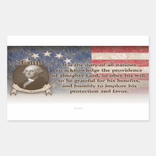 Sticker Rectangulaire George Washington - foi