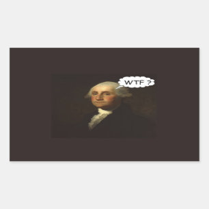 Sticker Rectangulaire George Washington tournant dans sa tombe