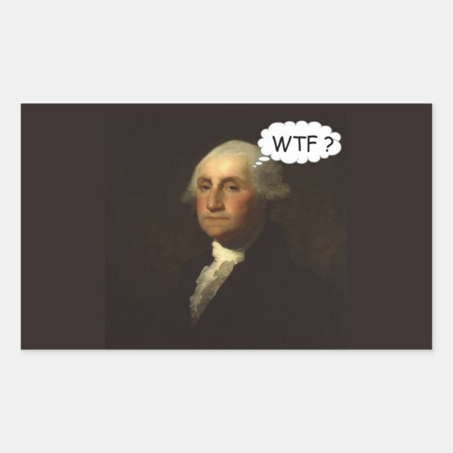 Sticker Rectangulaire George Washington tourne dans sa tombe (Devant)