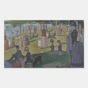 Sticker Rectangulaire Georges Seurat - un dimanche sur la La grand Jatte